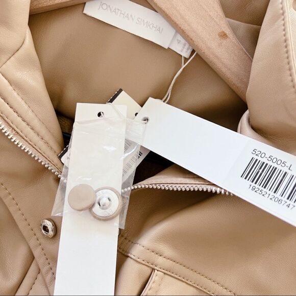 Jonathan Simkhai Katerina Vegan Leather Belted  Jumpsuit in camel size US4 - Picture 10 of 11